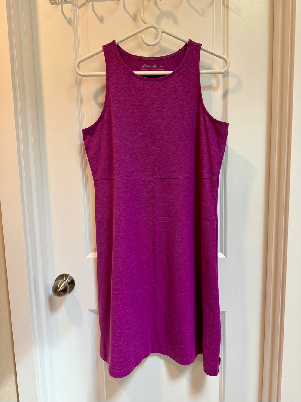 Eddie Bauer Magenta Sleeveless Tank A-Line Dress Stretchy Sporty Outdoors Med